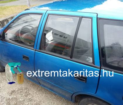 Festékes autó tisztítás után
